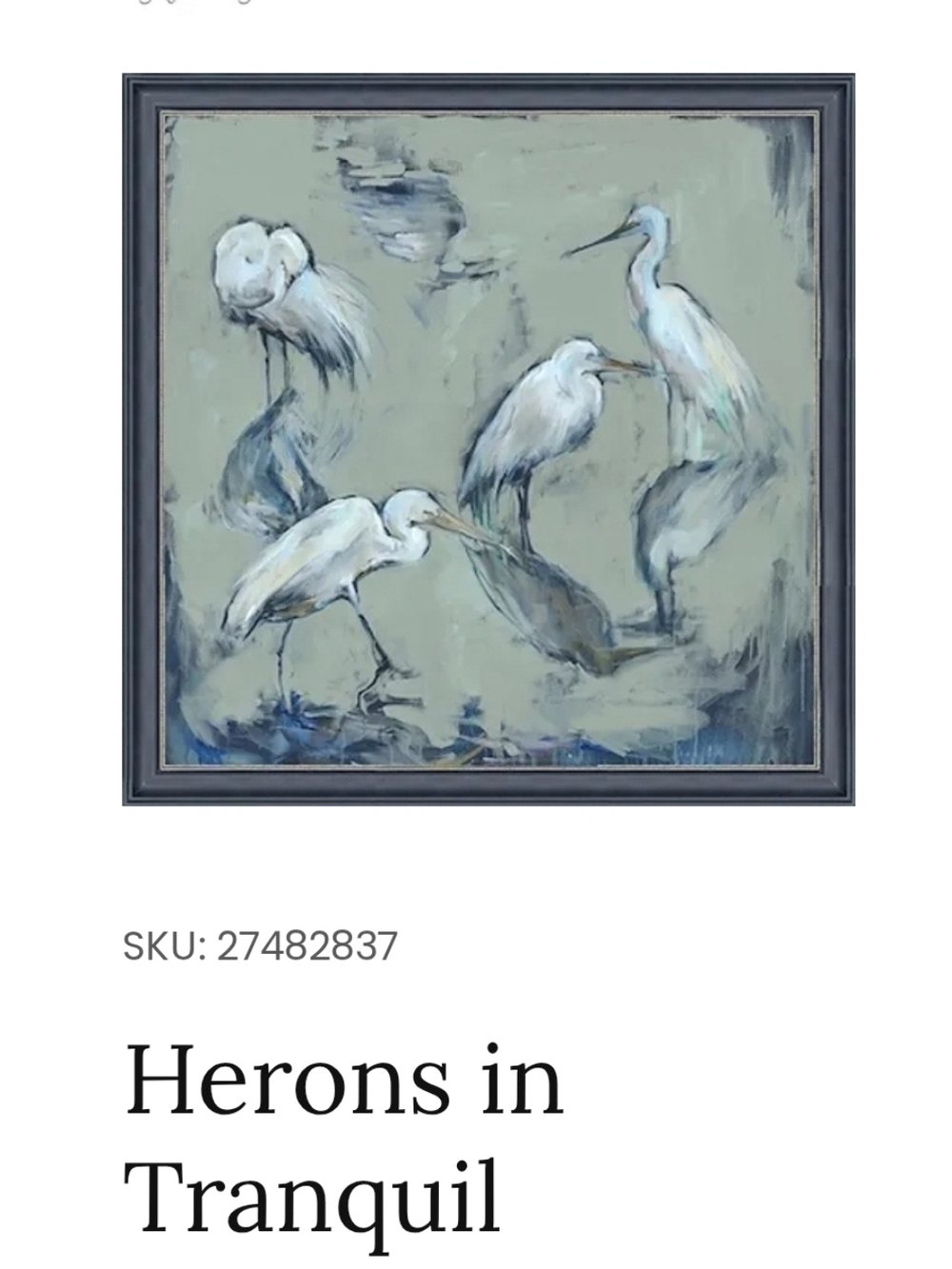 Herons in Tranquil Blue-Green Framed Wall Art